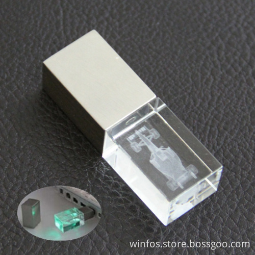 Crystal USB Flash Drive with 3D Inner Engrave Logo (W-CU-002)
